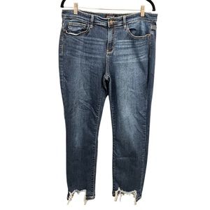Judy Blue relaxed ankle jeans with raw hem size 15